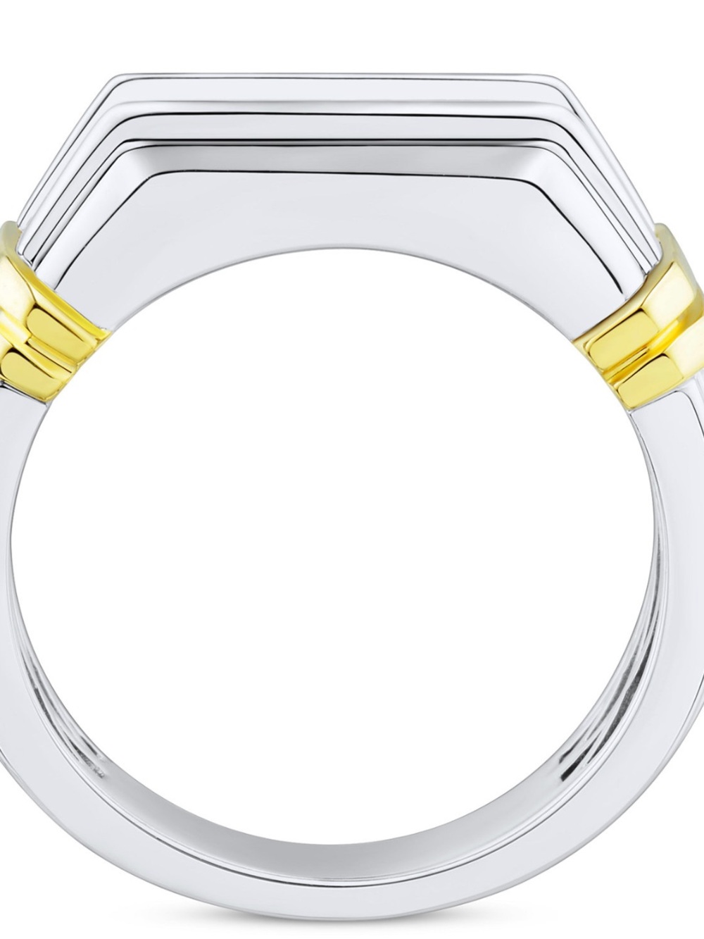 Men’s 10K Two-Tone Gold Lab Grown Diamond Five Stone Ring 1.5 CT